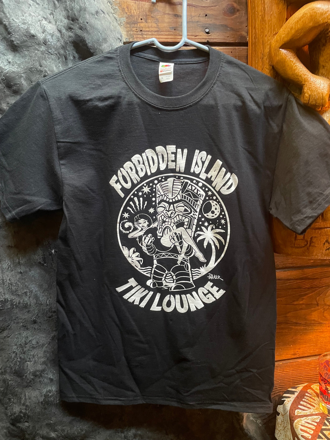 Forbidden Island T shirt - Tiki Shark design